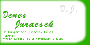 denes juracsek business card