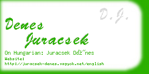 denes juracsek business card